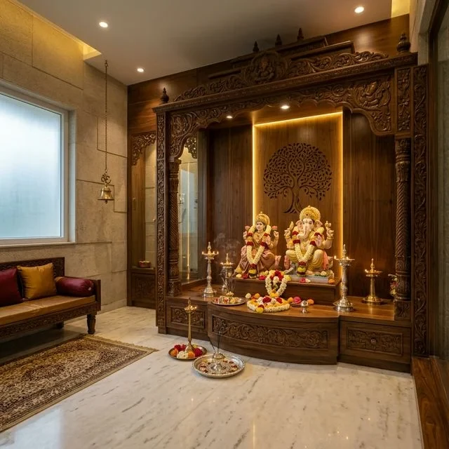 Arched Wooden Prayer Nook